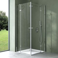 Duschabtrennung 80x100 cm, Klarglas, 6mm ESG-Sicherheitsglas & Lotuseffekt, 2 Pendeltüren, Duschwand Mit Eckeinstieg R01k Inkl. Duschtasse - Mai&mai Duschabtrennung 80x100 cm, Klarglas, 6mm ESG-Sicherheitsglas & Lotuseffekt, 2 Pendeltüren, Duschwand Mit Eckeinstieg R01k Inkl. Duschtasse - Mai&mai von MAI & MAI