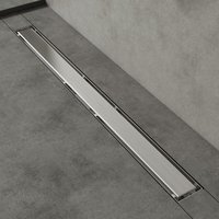 Mai&mai - Duschrinne 90cm Bodenablauf aus Edelstahl Komplettset Ablaufrinne für Badezimmer Befliesbar Wasserabfluss 35L/min Haarsieb Chrom KE110 von MAI & MAI