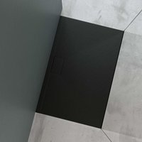 Duschtasse Duschwanne aus Mineralguss BxTxH: 80x120x3 cm Mineralgusswanne in Anthrazit DIN-Anschlüsse Geoma07 - Mai&mai von MAI & MAI