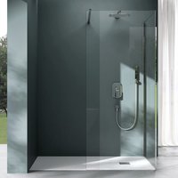 Duschwand Duschabtrennung 110x80cm Walk-In Dusche 8mm Klarglas ESG-Sicherheitsglas mit Nanobeschichtung Rechteckiger Stabilisator BremenL - Mai&mai von MAI & MAI
