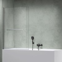 Duschwand für Badewanne faltbar 180° Sicherheitsglas mit nano Faltwand 90x140cm Duschabtrennung Badewannenaufsatz - Mai&mai von MAI & MAI