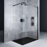 Duschwand für Dusche Duschabtrennung 140x200cm Walk-In Schwarz ESG-Sicherheitsglas 10mm nano Glas BRAM1 Bremen2MS - Mai&mai von MAI & MAI