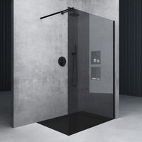 Duschwand für Dusche Duschabtrennung 80x200cm Walk-In Schwarz ESG-Sicherheitsglas 10mm nano Glas BRAM3 Bremen2VG - Mai&mai von MAI & MAI