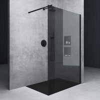 Duschwand für Dusche Duschabtrennung 80x200cm Walk-In Schwarz ESG-Sicherheitsglas 8mm nano Glas BRAM1 Bremen1VG - Mai&mai von MAI & MAI