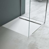 Duschwanne Duschtasse aus Mineralguss BxTxH: 70x70x4cm Mineralgusswanne Weiß Matt inkl. Ablaufgarnitur01 Geoma04 - Mai&mai von MAI & MAI