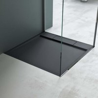 Duschwanne Duschtasse aus Mineralguss BxTxH: 75x75x4cm Mineralgusswanne Anthrazit Matt inkl. Ablaufgarnitur02 Geoma04 - Mai&mai von MAI & MAI
