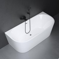 Freistehende Badewanne Acryl Oval Acryl-Standbadewanne inkl. Pop Up Ablaufgarnitur Weiß 170x75x58cm Vicenza519 - Mai&mai von MAI & MAI