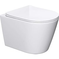 Mai&mai - Hänge wc Toilette Wand-WC Spülrandlos Weiß aus Keramik Wandmontage mit Absenkautomatik Aachen108-kurz Mai&mai - Hänge wc Toilette Wand-WC Spülrandlos Weiß aus Keramik Wandmontage mit Absenkautomatik Aachen108-kurz von MAI & MAI