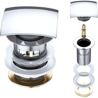 Mai & Mai Ablaufgarnitur Waschbeckenstöpsel Push Up PU03, mit Überlauffunktion, Durchmesser: 6,8cm, Fingerdruck-Öffnungsfunktion von MAI & MAI