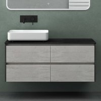 Mai & Mai Badmöbel-Set Waschbeckenunterschrank 120x48x51,6cm in Betonoptik mit 2-Schubladen inkl. Waschbecken Normal von MAI & MAI