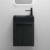 Mai & Mai Badmöbelset Badezimmermöbel Waschbeckenunterschrank in Schwarz Strukturiert und Waschbecken Anthrazit matt BxTxH 46x26x63 cm Pisa von MAI & MAI