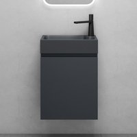 Mai&mai - Badmöbelset Badezimmermöbel bestehend aus Mineralguss Waschbecken und Waschbeckenunterschrank in Anthrazit Matt, bth: 46x26x63cm Pisa02 von MAI & MAI