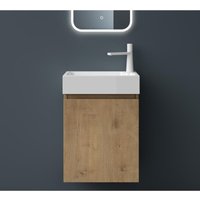 Badmöbelset Badezimmermöbel bestehend aus Waschbecken und Waschbeckenunterschrank in Kerneiche, bth: 46x26x63cm Pisa02 - Mai&mai von MAI & MAI