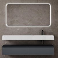 Mai & Mai Badmöbelset Waschtisch mit Unterschrank Anthrazit matt 150x48x25cm mit Soft-Close Schubladen inkl. Mineralguss-Waschbecken und Mai & Mai Badmöbelset Waschtisch mit Unterschrank Anthrazit matt 150x48x25cm mit Soft-Close Schubladen inkl. Mineralguss-Waschbecken und von MAI & MAI