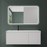 Mai&mai - Design Badmöbel set Waschtisch mit Unterschrank Waschbeckenunterschrank 120cm in Weiß matt mit Softclose Schubladen inkl. Mineralguss von MAI & MAI