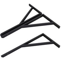 Mai & Mai Design Wandkonsole WH02 aus Edelstahl in schwarz Länge: 500mm 2er Pack von MAI & MAI