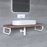 Mai & Mai Design Wandkonsole WH03 aus Edelstahl in weiß Länge: 48cm 2er Pack von MAI & MAI