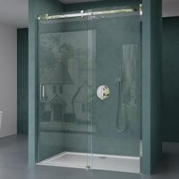 Mai & Mai Duschtür Nischentür dusche Duschabtrennung Duschkabine 8mm Sicherheitsglas mit Nanobeschichtung Schiebetür 155cm Höhe:195cm Teramo04 von MAI & MAI