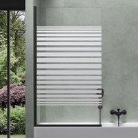 Mai & Mai Duschwand für Badewanne Sicherheitsglas mit NANO-Versiegelung Duschabtrennung Badewannenaufsatz 80x140cm Duschwand Teilsatiniert Schwarz Mai & Mai Duschwand für Badewanne Sicherheitsglas mit NANO-Versiegelung Duschabtrennung Badewannenaufsatz 80x140cm Duschwand Teilsatiniert Schwarz von MAI & MAI