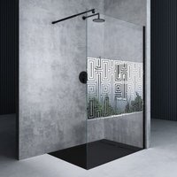 Mai & Mai Duschwand für Dusche Duschabtrennung 100x200cm Walk-In Schwarz ESG-Sicherheitsglas 10mm NANO Glas BRAM1 Bremen2DM von MAI & MAI
