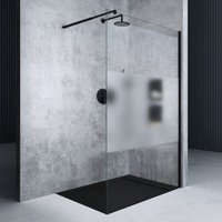 Mai & Mai Duschwand für Dusche Duschabtrennung 110x200cm Walk-In Schwarz ESG-Sicherheitsglas 10mm NANO Glas BRAM3 Bremen2MS von MAI & MAI