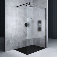 Mai & Mai Duschwand für Dusche Duschabtrennung 90x200cm Walk-In Schwarz ESG-Sicherheitsglas 10mm NANO Glas BRAM1 Bremen2MS von MAI & MAI