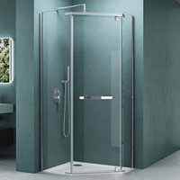 Fünfeck-Duschkabine Ravenna08 80 x 80 cm Duschwand Echtglas ebenerdige Montage möglich esg Dusche - Mai&mai von MAI & MAI