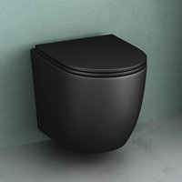 Mai & Mai Hänge-WC Aachen179 schwarz matt aus Keramik BTH: 36x50x36cm spülrandloses-WC Wandmontage inkl. Softclose Sitz von MAI & MAI