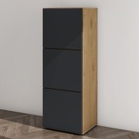 Schuhschrank Schuhkommode mit 3 Schränken bth: 45x36x120 cm Schuhregal Möbel in Kerneiche + Anthrazit matt Schuhschrank02 - Mai&mai von MAI & MAI