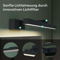 Mai & Mai Spiegelleuchte 40cm LED Badlampe Spiegellampe, 4000K Badezimmer Lampe 180° Drehbar Sandschwarz 9W Strahlenschön von MAI & MAI