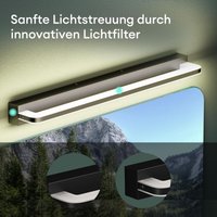 Mai & Mai Spiegelleuchte 60cm LED Badlampe Spiegellampe, 4000K Badezimmer Lampe LED Wandleuchte Sandschwarz 14W SparkLuxe von MAI & MAI