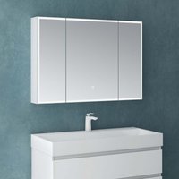 Mai&mai - Spiegelschrank Bad mit led Beleuchtung Badezimmerschrank Hängeschrank Badezimmerspiegel BxTxH 100x15x70 cm Weiß matt Spiegelschrank-04 von MAI & MAI