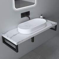 Mai & Mai Waschbeckenauflage 50x120cm inkl. Edelstahlkonsolenträger Waschtischhalter Weißer Marmor Platte05 Mai & Mai Waschbeckenauflage 50x120cm inkl. Edelstahlkonsolenträger Waschtischhalter Weißer Marmor Platte05 von MAI & MAI