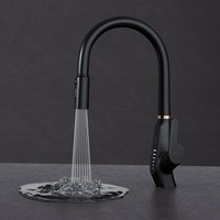 Mai & Mai Wasserhahn Küche Küchenamatur ausziehbar 360° drehbar 3 Wasserstrahl-Modi LED-Digitalanzeige Küchenwasserhahn Spültischarmatur Schwarz von MAI & MAI