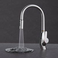 Mai & Mai Wasserhahn Küche Küchenamatur ausziehbar 360° drehbar 3 Wasserstrahl-Modi LED-Digitalanzeige Küchenwasserhahn Spültischarmatur Silber Mai & Mai Wasserhahn Küche Küchenamatur ausziehbar 360° drehbar 3 Wasserstrahl-Modi LED-Digitalanzeige Küchenwasserhahn Spültischarmatur Silber von MAI & MAI
