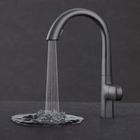 Mai & Mai Wasserhahn Küche Spültischarmatur Küchenamatur Mischbatterie mit Einhebelmischer 360° Schwenkbar Küchenwasserhahn aus Messing Grau MS-8095 von MAI & MAI