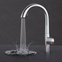 Mai & Mai Wasserhahn Küche Spültischarmatur Küchenamatur Mischbatterie mit Einhebelmischer 360° Schwenkbar Küchenwasserhahn aus Messing Silber MS-8095 von MAI & MAI