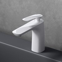 Mai&mai - Armatur Wasserhahn Bad Weiß WAM-7201 Waschbeckenarmatur 16.5cm hoch Badinstallationen Einhebelmischer in modernem Design von MAI & MAI
