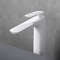 Armatur Wasserhahn Bad Weiß WAM-7201 Waschbeckenarmatur 28cm hoch Badinstallationen Einhebelmischer in modernem Design - Mai&mai von MAI & MAI