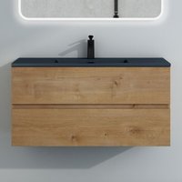 Mai&mai - Badmöbel-Set Waschtisch mit Unterschrank Mineralguss Waschbecken in Anthrazit Waschbeckenunterschrank 100x48x50cm Kerneiche 2-Schubladen Mai&mai - Badmöbel-Set Waschtisch mit Unterschrank Mineralguss Waschbecken in Anthrazit Waschbeckenunterschrank 100x48x50cm Kerneiche 2-Schubladen von MAI & MAI