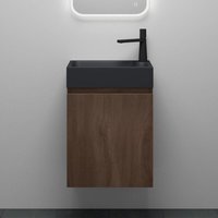 Mai&mai - Badmöbelset Badezimmermöbel bestehend aus Mineralguss Waschbecken in Anthrazit Matt und Waschbeckenunterschrank in Eiche Stirling, bth: von MAI & MAI