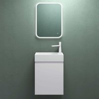 Mai&mai - Badmöbelset Badezimmermöbel bestehend aus Waschbecken LED-Spiegel und Waschbeckenunterschrank in Weiß matt, bth: 46x26x63cm Pisa02 von MAI & MAI