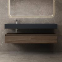 Mai&mai - Badmöbelset Waschtisch mit Unterschrank Eiche 150x48x25cm mit Soft-Close Schubladen inkl. Mineralguss-Waschbecken in matt Anthrazit up Mai&mai - Badmöbelset Waschtisch mit Unterschrank Eiche 150x48x25cm mit Soft-Close Schubladen inkl. Mineralguss-Waschbecken in matt Anthrazit up von MAI & MAI