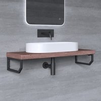 Mai&mai - Design Wandkonsole WH03 aus Edelstahl in schwarz Länge: 33cm 1er Pack von MAI & MAI