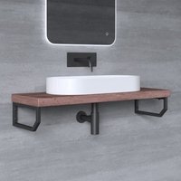 Mai&mai - Design Wandkonsole WH03 aus Edelstahl in schwarz Länge: 40cm 2er Pack von MAI & MAI