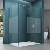 Mai&mai - Duschwand für Dusche Duschabtrennung 80x100cm mit 2 festen Seitenelementen 8mm ESG-Sicherheitsglas Walk-In Dusche Milchglas Streifen Mai&mai - Duschwand für Dusche Duschabtrennung 80x100cm mit 2 festen Seitenelementen 8mm ESG-Sicherheitsglas Walk-In Dusche Milchglas Streifen von MAI & MAI