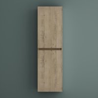 Mai&mai - Seitenschrank Badezimmerschrank mit 2 Türen und 4 Fächern Badregal Allzweckschrank Badschrank in Eiche Greige bth: 35x20x120 cm Verona von MAI & MAI