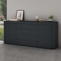 Sideboard Aufbewahrungsschrank bth: 167x36x70 cm mit 2 Schränken und 4 Schubladen in Anthrazit matt Kommode Mehrzweckschrank Möbel Schrank03 - Mai&mai von MAI & MAI