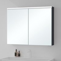 Mai&mai - Spiegelschrank Bad mit led Beleuchtung Badezimmerschrank Hängeschrank Badezimmerspiegel BxTxH 90x15x70 cm Anthrazit matt Spiegelschrank-03 von MAI & MAI