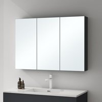 Mai&mai - Spiegelschrank mit 2 Spielgeltüren Badezimmerschrank Hängeschrank Badezimmerspiegel BxTxH 120x15x70 cm Anthrazit matt Spiegelschrank-02 von MAI & MAI